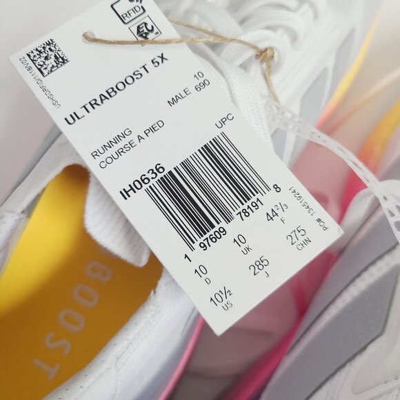 NEW Adidas Ultraboost 5X Running Shoes IH0636 Size 10.5 Cloud White